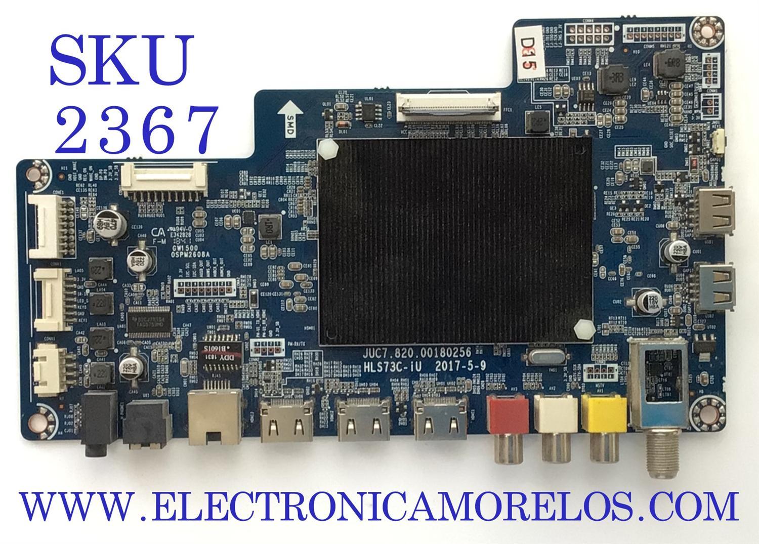 MAIN PARA TV ELEMENT / NUMERO DE PARTE 999U8AY / JUC7.820.00180256 / HLS73C-IU / MODELO HLS73C-IU